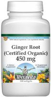 Ginger Root (Certified Organic) - 450 mg (100 Capsules, ZIN: 517702)