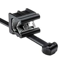 Hellermann Tyton 156-00877 Cable Tie and Edge Clip, 50 lbs, 8.0" Long, EC23, Panel Thickness .12"-.24", PA66HS, Black (Pack of 500)