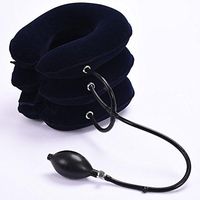 WAOBE Inflatable Cervical Neck Traction Device Three Tubes Inflated Improve Spine Alignment Reduce Neck Pain Cervical Collar Adjustable, Black