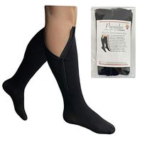 Presadee Original Closed Toe 20-30 mmHg Firm Compression Leg Calf Zipper Socks (Black, 3X-Large)
