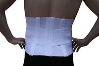 Alpha Medical Back Brace with Ventilated Elastic/Lumbosacral Support/Abdomen Support - Cool Elastic Material. L0625 (Medium White)