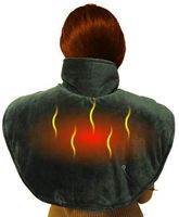 ObboMed® MH-1300 USB 5V 10W Shoulder Heated Pad, Heating Wrap, Carbon Fiber Heating Elements with Extra Soft Plush Velour Surface - Far Infra-red Wavelength 8-15 μm (Health Wavelength 4-14 μm)