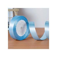 22Meters/Roll 20Mm 2Cm Silk Satin Ribbons Baby Shower Birthday Party Wedding Engagement Christmas Halloween Gift Wrapping Ribbon,Sky Blue