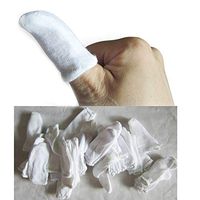 200 Pcs Cotton Finger Cots Finger Guards Hand Toe Thumb Fingertips Sleeves Protector by EORTA, Comfortable, Breathable, Absorb Sweat, Reusable, Protect The Wound from Infection, White