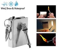 Permanent Endless Match- Emergency Fire Starter- Forever Match- Outdoor Survival Tool- Outdoor Emergency Flint Stone Lighter with Keychain for Travel, Camping, Hiking, Fishing, BBQ
