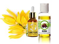 Aromazotika Essential Oils - Pure, Natural & Undiluted - 1 Dropper Bottle (Ylang Ylang w Jojoba, 2 Bottle)