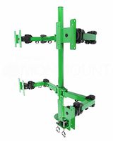 MonMount Heavy Duty Deluxe Green Quad LCD Desk Mount Stand Clamp 4 Monitors