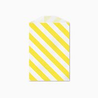 25 Yellow and White Diagonal Stripe Little Bitty Bags 2.75 X 4 Inches