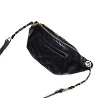 biliten PU Waterproof Wearable Classic Plaid Rhombic Chain Chest Bag