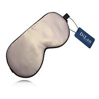 DiLan Eye Mask Sleeping, 100% Natural Silk Sleep Mask Super Smooth Comfortable Solid Color Mask Blindfold with Adjustable Strap for Women, Men, Kids, Travel, Naps (Gentle Pink)