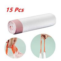 Garbage Bag,Tall Kitchen Drawstring Trash Bags Strong Trash Bag,Trash Can Liner Garbage Bags,Kitchen Bundle Garbage Bag,Hand-held Thicker Seal Tie Elastic Durable Garbage Bags (L: Pink rope)