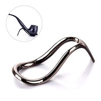Ktdzone Useful Durable Stainless Steel Cigar Tobacco Smoking Holder Display Stand Pipe Tool Portable Black 1PC