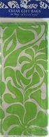 Great Lines Hawaiian Design Cellophane Present Party Bags (20, Tropical Tiare Green (4" x 2.25" X 9.5"))