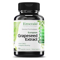 Emerald Labs Grapeseed Extract - Supports Blood Circulation, Anti-Aging, Anti-Inflammatory - 100mg Premium Extract with Organic Rosehip Powder - 90 Capsules