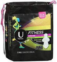 U by Kotex Fitness Ultra Thin Pads with Wings Regular - 8 packs of 15 ct, Pack of 3