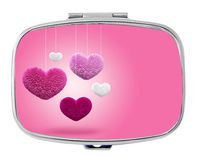 Newing Cute Hearts Rectangular Pill Box/Pill case- 2 Compartments for Keeping Pills Separate Pill Box/Pill case