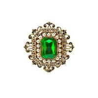 Retro Victorian Crystal Emerald Pearl Brooch Pin Lady Accessory Gift 3 Colors Daily Fashion Novelty Beauty Girls Girl Design Womans Accesories | Color - Green