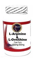 L-Arginine and L-Ornithine Free Form 1000 mg/500 mg 200 Capsules # BioPower Nutrition