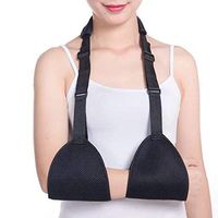 Triangle Dislocated Arm Slings Shoulder immobilizer with Padded Strap Elbow Forearm Support Brace for Broken & Fractured Arm - Black