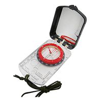 NNDA CO Sturdy Acrylic Ruler Magnifier Mirror Compass Lanyard Waterproof Pocket Size Outdoor Camping Hiking Portable Adventure Survival Tool