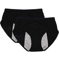 Women/Girl Leak Proof Protective Underwears for Menstrual Period(2Black M)