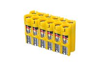 Storacell by Powerpax AAA Battery Caddy, Yellow, Holds 12 Batteries