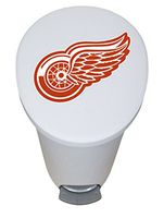 The Furniture Cove New 2.6 Gallon White Plastic Step Trash Can Waste Basket Featuring the Choice of Your Favorite Sports Team Logo - FREE Trash Liner Included (Redwings)