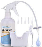 Ear Wax Removal Kit - HailiCare Ear Washer Bottle System for Ear Cleaning, Earwax Remover Irrigation for Adults & Kids, Includes 5 Disposable Tips, Ear Basin Bowl, Bulb Syringe and Cleaning Brush
