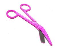 Pink Dew Drops Pattern Color Lister Bandage Scissors 5.5" (14cm), Stainless Steel