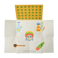 Folding Rolling Tray Stash Wallet Pouch Smell Proof Easily Concealed Stoner Gifts Smoking Accesories (Rasta)