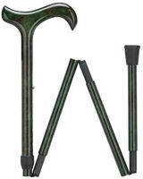 Ladies Carbon Fiber Derby Folding Cane, Dark Green