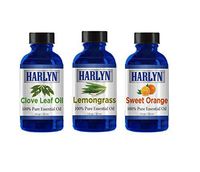 Top Essential Oil Gift Set - Best 3 Aromatherapy Oil - Clove, Leaf Lemongrass, and Orange - Therapeutic Grade and Premium Quality - 1 oz each by Harlyn