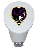 The Furniture Cove New 2.6 Gallon White Plastic Step Trash Can Waste Basket Featuring the Choice of Your Favorite Football Team Logo - FREE Trash Liner Included (Ravens Face)