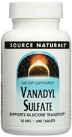 Source Naturals Vanadyl Sulfate 10 mg Supports Glucose Transport - 200 Tablets