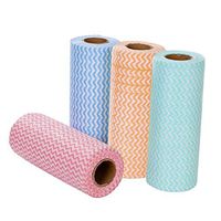 Zebratown 4 Roll Multi Color Kitchen Disposable Towels Non Stick Oil Wiping Rags Cleaning Towel Multi-uses Nonwoven Dish Cloths (25 Sheets/Roll)