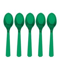 Amscan 8011.03 Premium Heavy Weight disposable-spoons, Full Size, Festive Green