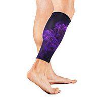 Calf Sleeve Purple Charcoal Flame Protective Guard for Men Women - Basketball Football Run (1 Pair)