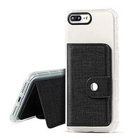 IronSeals AQ Folding Card Slots Oxford Sticker Case Holder Cash Wallet with Steel Buckle for iPhone/Samsung/Sony and Most Cell Phone