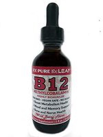 Vitamin B 12 Liquid Drops, Rx Pure ReLeaf, Boost Metabolism, Mood and Memory, Vegan, Gluten-Free, Non-GMO, NO Sugar, 2 oz Glass Bottle