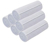 Nexskin 6" Organic Latex Free American Cotton - Comfort Elastic Bandage with Single Hook & Loop Closure - White, 6 Pack