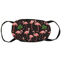 NiYoung Soft Mouth Covers Earloop Anti-Allergies for Dust Painting, Women Men Kids - Healthy (Pink Flamingo Palm Leaf Mouth Cover)