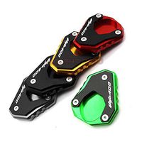 Frames & Fittings Motorcycle CNC Aluminum Side Stand Enlarger Plate Kickstand Enlarge Extension for Kawasaki Ninja 400 NINJA400 2018 - (Color: NO Logo Gray)