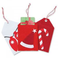 Christmas Present Tag Felt Gift Card Holders- Set of 6 Festive Gift Holiday Card Pockets