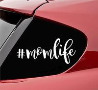 Slap-Art #Momlife Hashtag Motherhood Vinyl Decal Sticker (White)