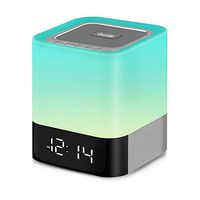 Celcube Nightlight Bluetooth Speaker, 5 in 1 LED Dimmable Bedside Touch Lamp, Wireless Speaker with Color Changing Light and Alarm Clock, TF Card and AUX Supported, Gift for Men Women Children Kids