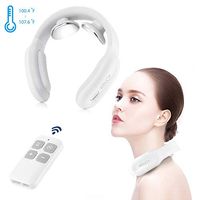 Smart Neck Massager, WINJOY 3D Electric Pulse Massager with Heating Function, 3 Massage Modes & 15 Speeds, Remote Control Neck Massage Equipment, Deep Tissue Massage Trigger Point for Home (White)