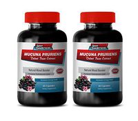 Mood Support Supplements - MUCUNA PRURIENS Velvet Beans Extract - Digestive Supplements for Adults - 2 Bottles 120 Capsules