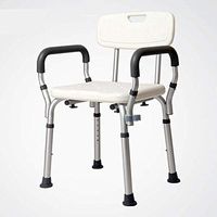 PLLP Medical Rehab Chair, Wheelchair,Lightweight Folding Adjustable Walker, Elderly Pregnant Women Aluminum Shower Chair Bathroom Stool