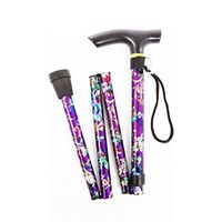 Lightweight Foldable Compact Walking Stick - Purple Floral by DELIAWINTERFEL