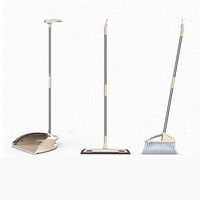 Broom and Dustpan With Long Handle Telescopic Up Non-stick Hair Extra Long Handle Multi-Function Broom And Dustpan Soft Brush Windproof Broom Set Home Kitchen Office Hospital Toilet Clean